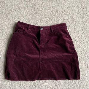 Forever 21 Burgundy Corduroy Skirt Size Medium